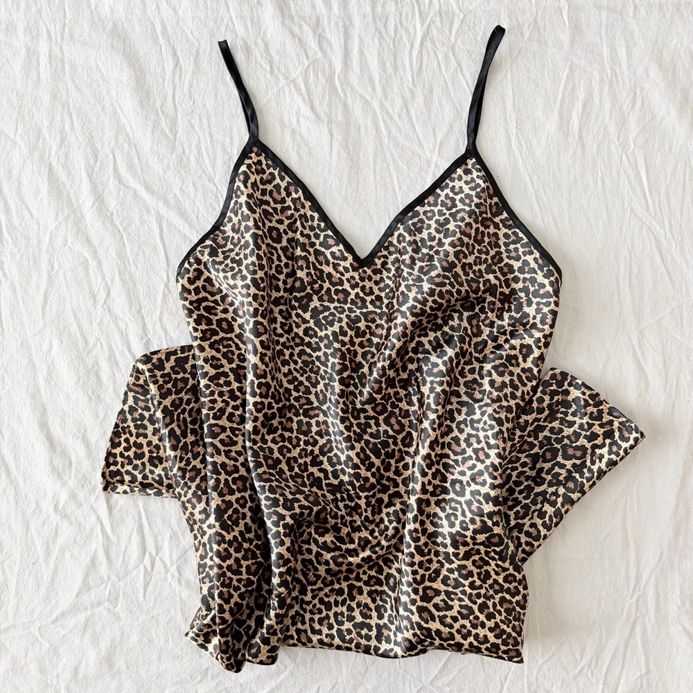 Secret Treasures Leopard Print Slip Nightgown Medium
